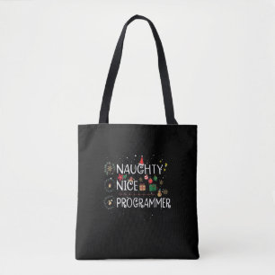 Tote Bag Joyeux Noël Naughty Nice Programmer