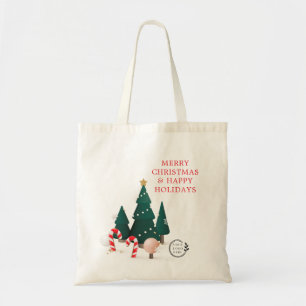 Tote Bag Joyeux Noël Nom personnalisé Entreprise Logo Budge