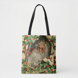 Tote Bag Joyeux Noël Père Noël Holly