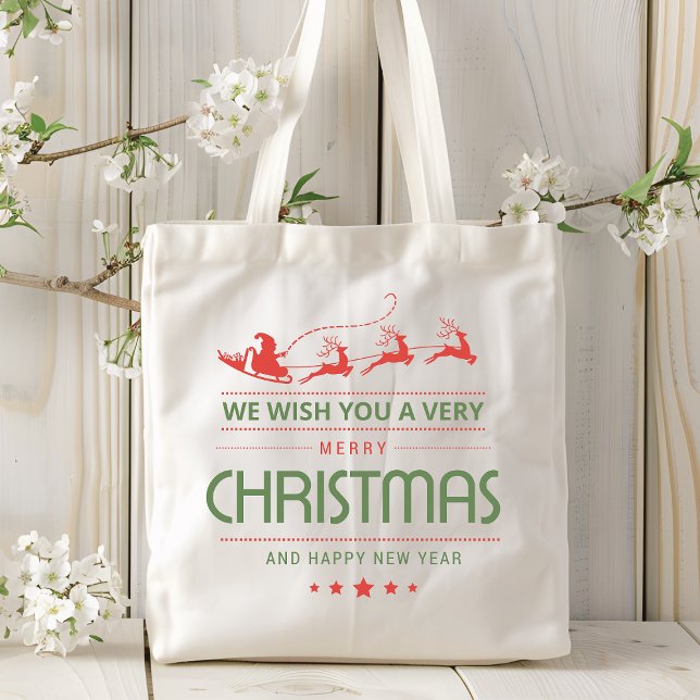 Tote Bag Joyeux Noël Père Noël Reindeer | Noël (Créateur téléchargé)