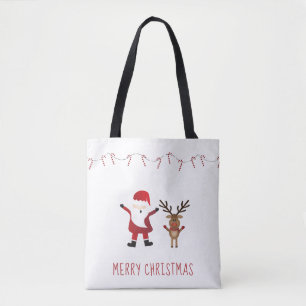 Tote Bag Joyeux Noël Père Noël Rudolph Sucres de canne