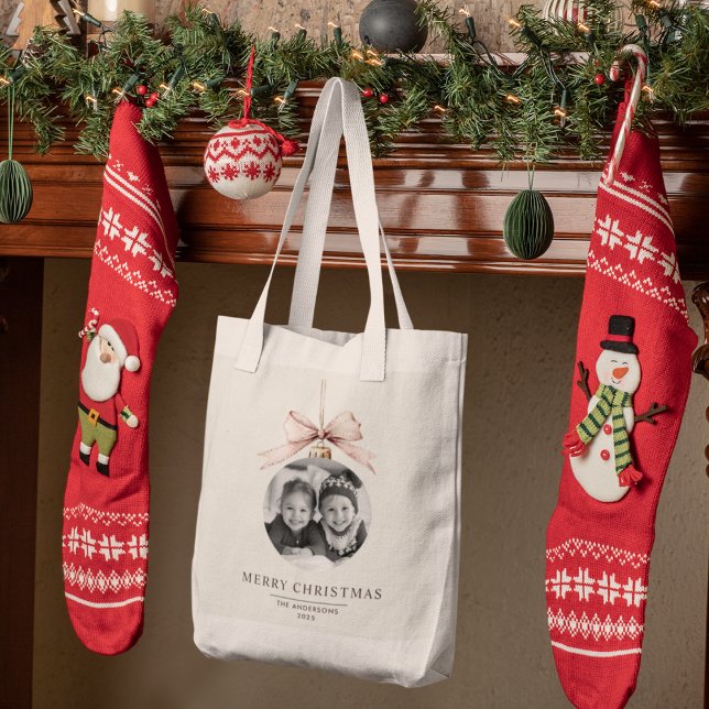 Tote Bag "Joyeux Noël personnalisé avec photo (Créateur téléchargé)