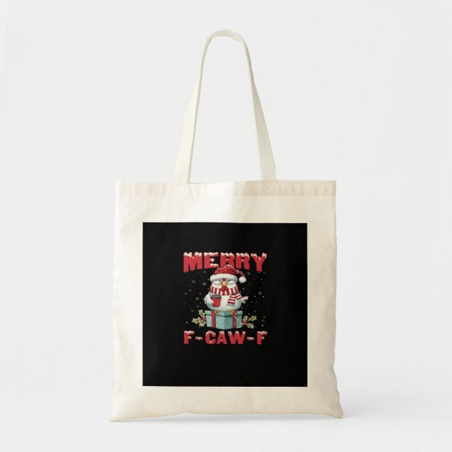 Tote Bag Joyeux Noël Rétro F-Caw-F Poulet  (Devant)