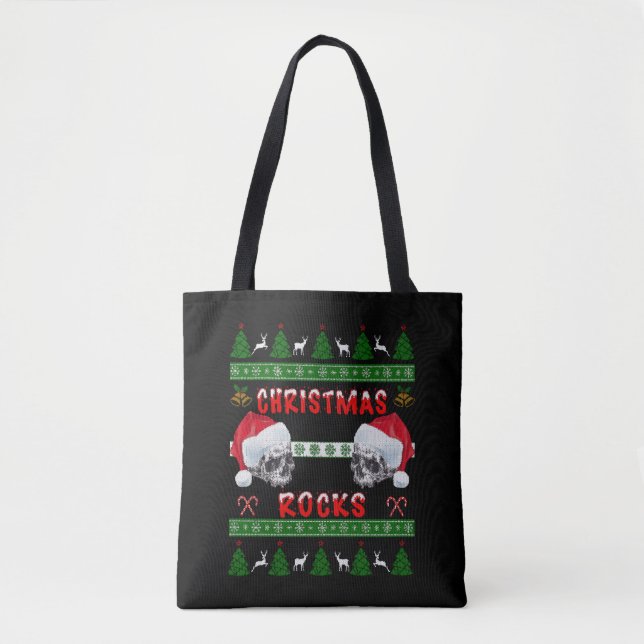 Tote Bag Joyeux Noël ROCKS Vilain Sweat de Noël (Devant)