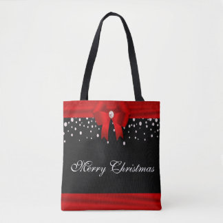 Tote Bag Joyeux Noël rouge et noir