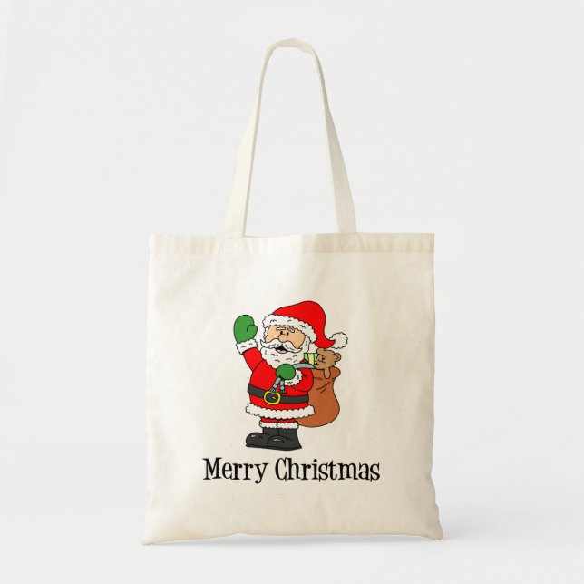 Tote Bag Joyeux Noël Santa Mignon Dessin Animé (Devant)