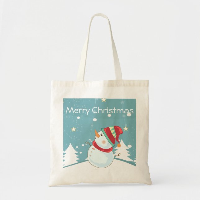 Tote Bag Joyeux Noël Snowman Fourre-tout (Devant)
