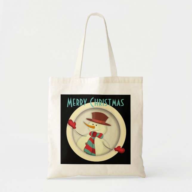 Tote Bag Joyeux Noël Snowman Fourre-tout (Devant)