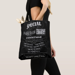 Tote Bag Joyeux Noël sur tableau noir politiquement in/corr