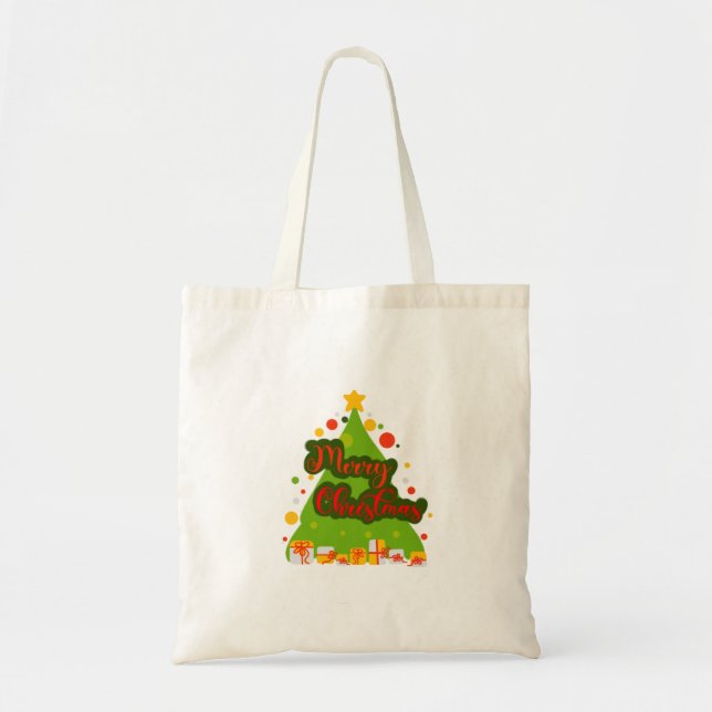 Tote Bag Joyeux Noël Tree fourre-tout (Devant)