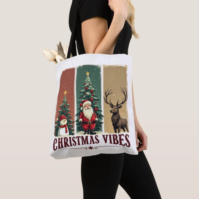 Tote Bag Joyeux Noël Vibes seulement Noël (De près)