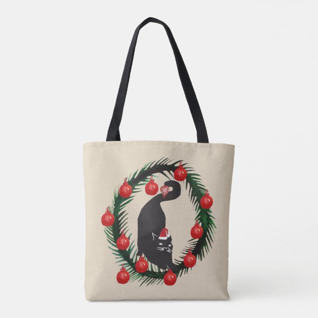 Tote Bag Joyeux Nouvel An Chat (Dos)