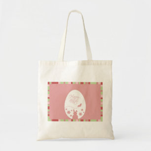 Tote Bag Joyeux OEuf de Pâques rose pastel moderne