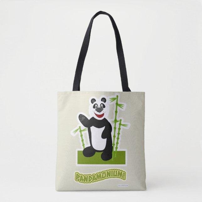 Tote Bag Joyeux Panda-monium Panda Bear Cartoon (Devant)