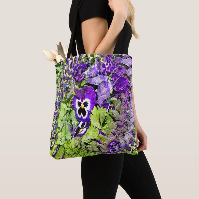 Tote Bag Joyeux Pansies... (De près)