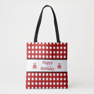 Tote Bag Joyeux point Polka d'anniversaire
