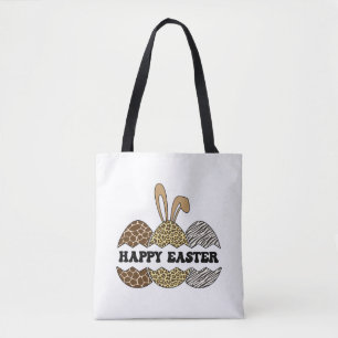 Tote Bag Joyeux Poster de animal de Pâques Oeufs de Pâques