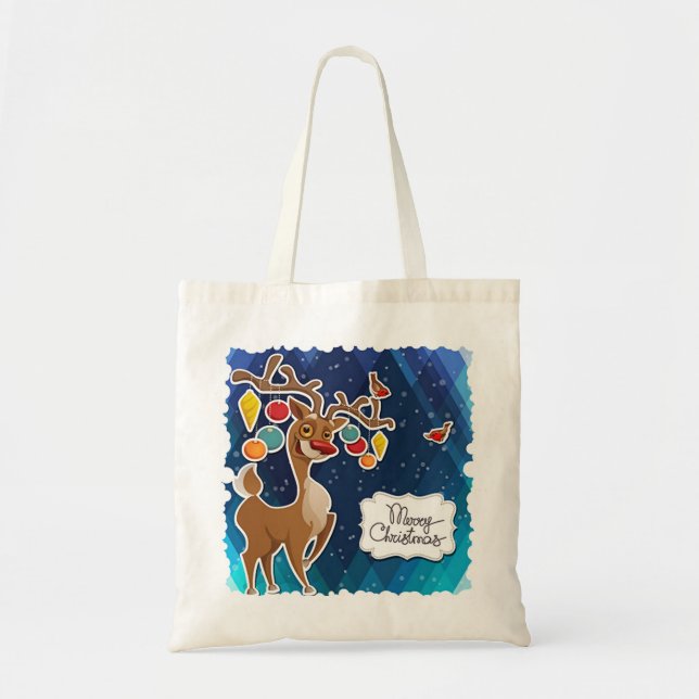 Tote Bag Joyeux rennes de Noël (Devant)