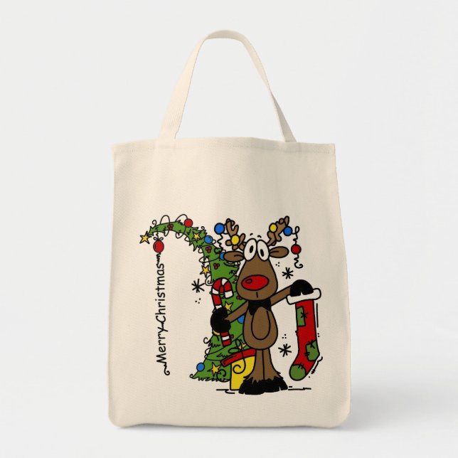 Tote Bag Joyeux rennes de Noël (Devant)