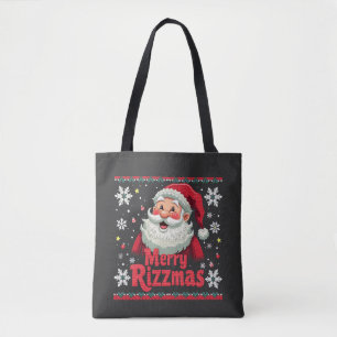 Tote Bag Joyeux Rizzmas Santa Rizz Noël drôle Rizzler