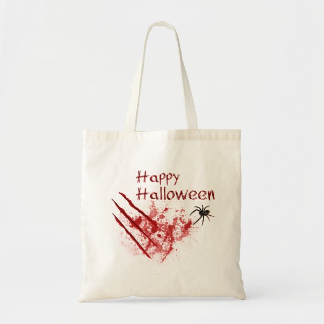 Tote Bag Joyeux Scratches Sanglantes Halloween (Devant)