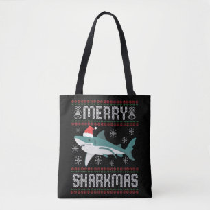 Tote Bag Joyeux Sharkmas Funny Christmas Shark laide