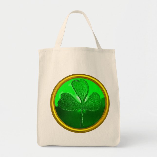TOTE BAG JOYEUX ST-PATRICK VERT SHAMROCK PIERRE PRÉCIEUSE B (Devant)