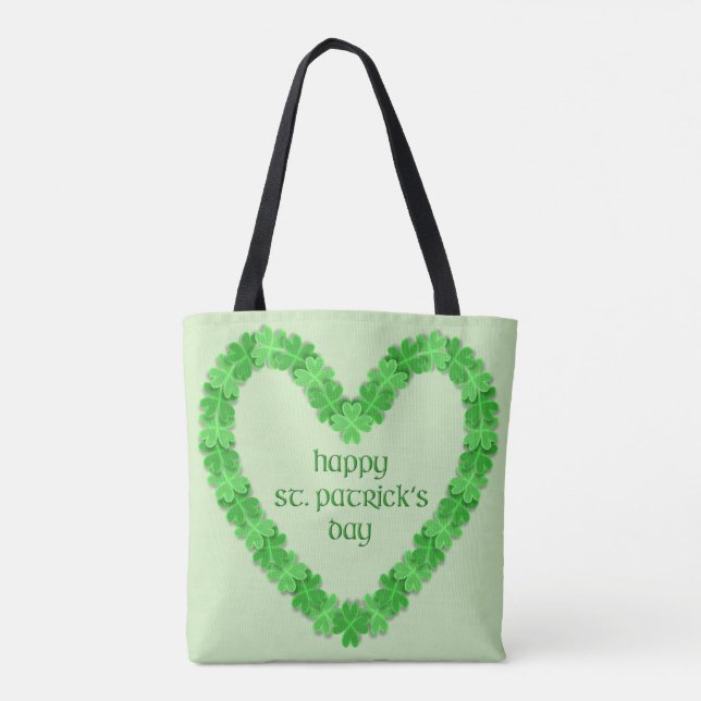 Tote Bag Joyeux St. Patricks Day Heart (Dos)