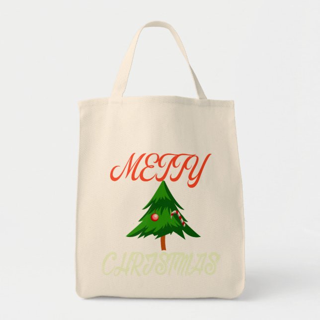 Tote Bag Joyeux T-shirt de Noël - Graphique de fête de Noël (Devant)