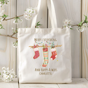 Tote Bag Joyeux Tout Joyeux Joyeux Toujours Les Bas de Noël