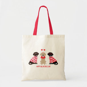 Tote Bag Joyeux Valentines Day Labrador Retriever Dogs