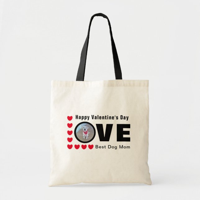 Tote Bag Joyeux Valentines Jour Chien Maman Amour Coeurs Ro (Devant)