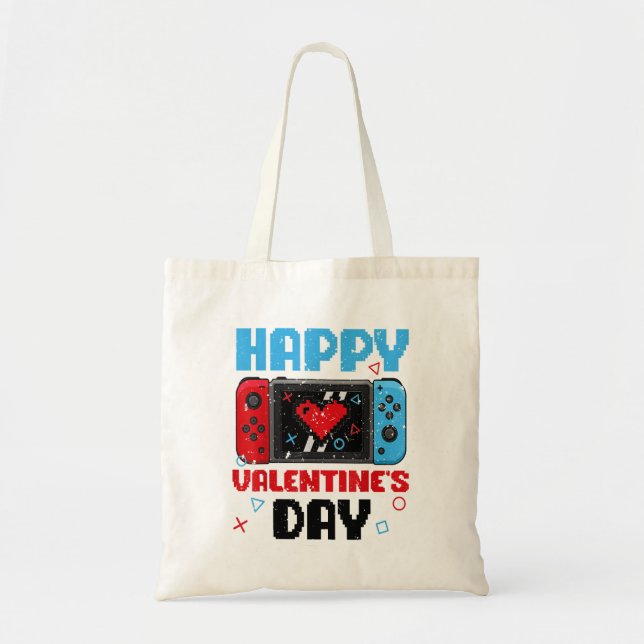 Tote Bag Joyeux Valentines Jour Contrôleur Vidéo Jeu Coeur  (Devant)