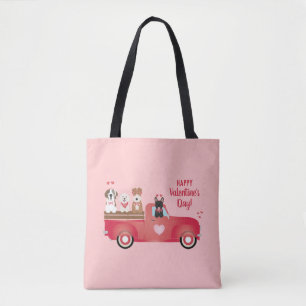 Tote Bag Joyeux Valentines Jour Pickup Camion Aimer Chiens