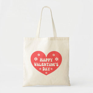 Tote Bag joyeux valentines jour rétro cure coeur rouge
