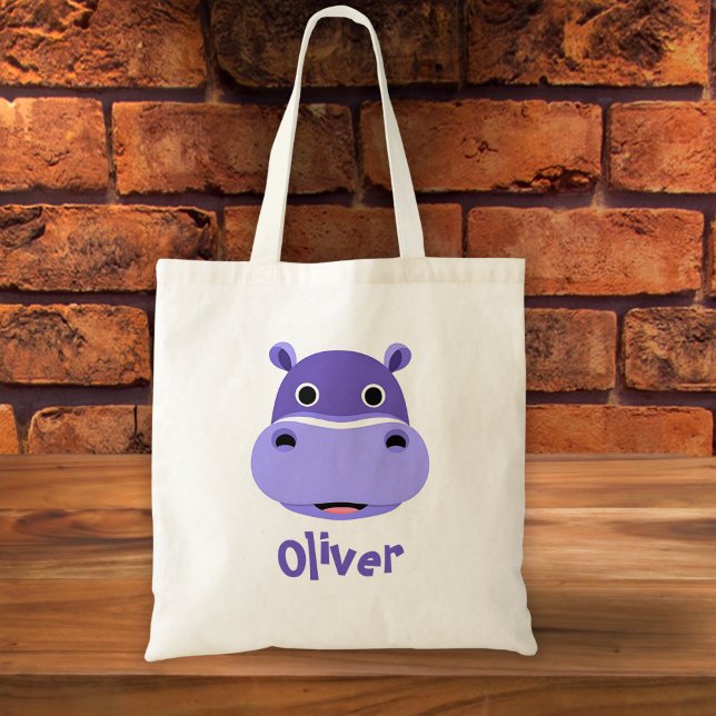 Tote Bag Joyeux visage hippo (Créateur téléchargé)