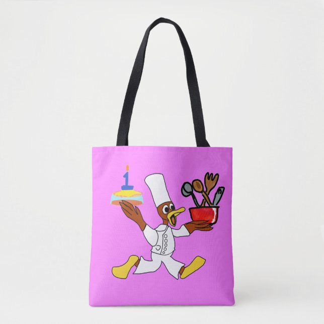 Tote Bag Joyeux voeux d'anniversaire rose (Devant)