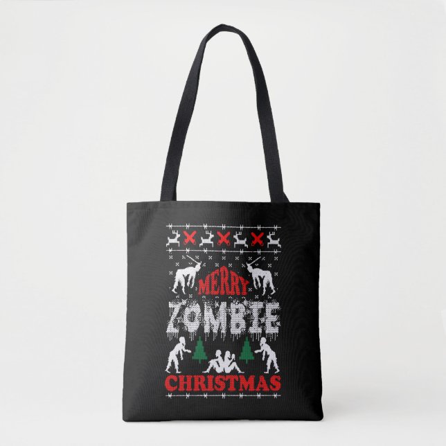 Tote Bag Joyeux Zombie Noël laide Sweat (Devant)