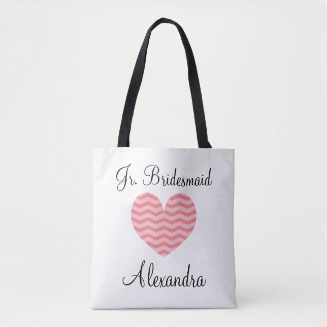 Tote Bag JR rose de corail demoiselle d'honneur de coeur de (Devant)