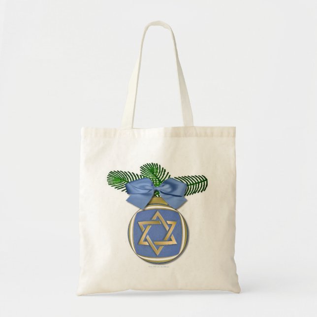 Tote Bag Judaïque Hanoukka Star Of David Ornament Imprimer (Devant)