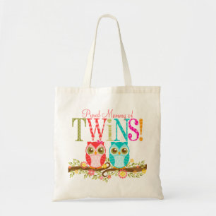 Tote Bag Jumeaux de garçon et de fille de hibou - coutume