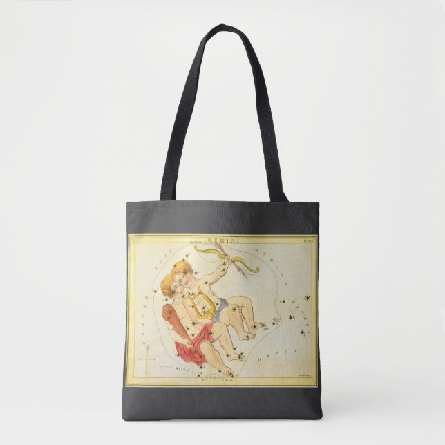 Tote Bag Jumeaux Gémeaux Constellation Vintage Miroir d'Ura (Devant)