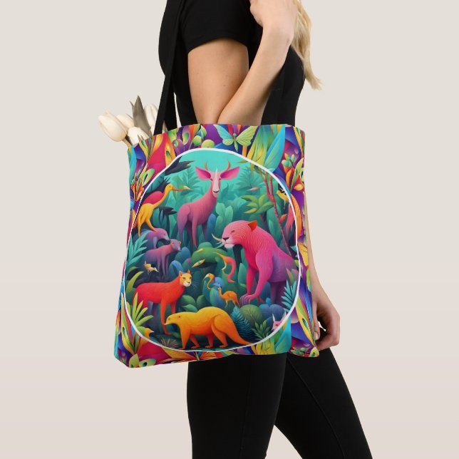 Tote Bag Jungle animalière (De près)