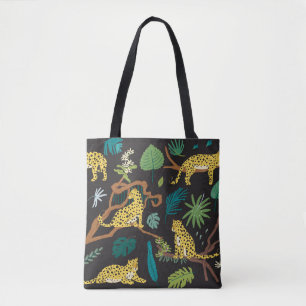 Tote Bag Jungle Leopards : Illustrations Vintages de la fau