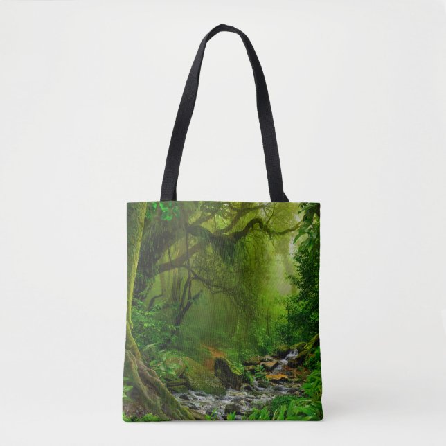 Tote Bag jungle népalaise avec rivière, forêt, sol, rivière (Devant)