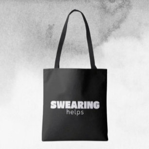 Tote Bag Jurer aide à soulager le stress drôle Blanc