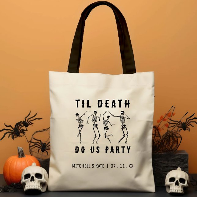 Tote Bag Jusqu'à ce que la mort nous sépare Squelette enter (Til Death Do Us Party Skeleton Bachelorette Party Tote Bag)