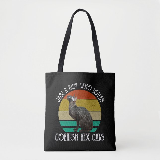Tote Bag Just A Boy Who Loves Cornish Rex Cats (Devant)