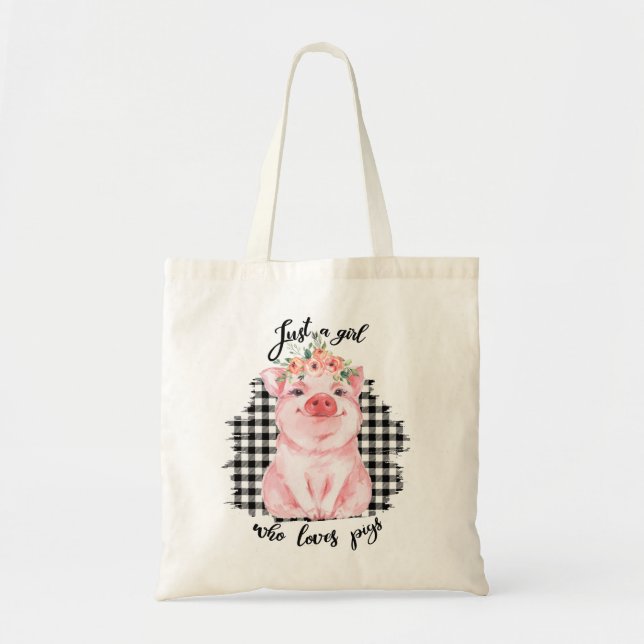 Tote Bag Just a Girl who loves pigs (Devant)