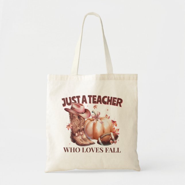 Tote Bag Juste un enseignant qui aime tomber Coquette Ouest (Devant)